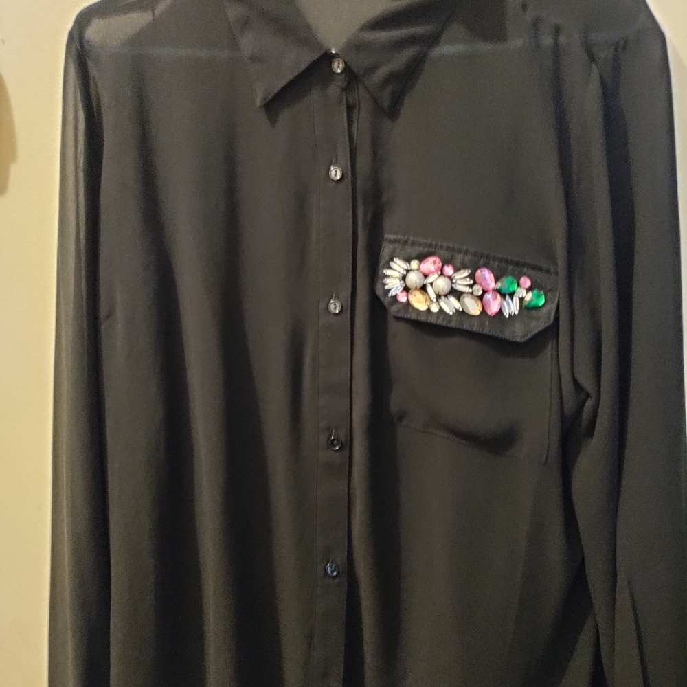 Sheer button up blouse